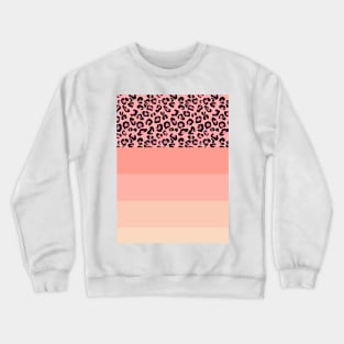 Pink pastel lines Leopard Crewneck Sweatshirt